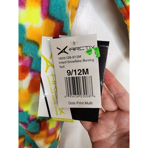 NWT Arctix Infant Snowflake Bunting Suit Size 9-12M Dots Print Multi - Picture 7 of 10